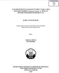 Image of ANALISIS PENENTUAN KADAR VITAMIN C PADA CABAI BASAH DAN KERING (Capsicum Annum  L) DENGAN METODE SPEKTROFOTOMETRI UV-Vis