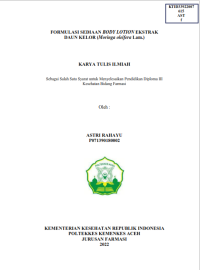 Image of FORMULASI SEDIAAN BODY LOTION EKSTRAK DAUN KELOR (Moringa oleifera Lam.)