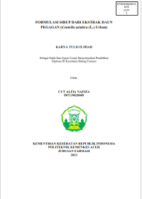 Image of FORMULASI SIRUP DARI EKSTRAK DAUN PEGAGAN (Centella asiatica (L.) Urban)