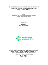 Image of PENGARUH PENAMBAHAN TEPUNG DAUN SINGKONG TERHADAP DAYA TERIMA DAN KANDUNGAN SERAT PADA COOKIES