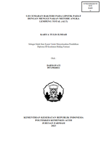 Image of UJI CEMARAN BAKTERI PADA LIPSTIK PADAT DENGAN MENGGUNAKAN METODE ANGKA LEMPENG TOTAL (ALT)
