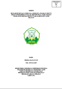 Image of PENGARUH MINYAK ATSIRI PALA (MYRISTICA FRAGRANS HOUTT) SEBAGAI DESINFEKTAN DALAM MENURUNKAN ANGKA KUMAN UDARA DI PUSKESMAS KLUET UTARA KABUPATEN ACEH SELATAN