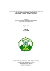 Image of TINGKAT HYGIENE DAN SANITASI TENAGA PENJAMAH MAKANAN DI INSTALASI GIZI RUMAH SAKIT UMUM DAERAH Dr. ZAINOEL ABIDIN TAHUN 2019