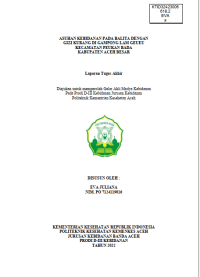 Image of ASUHAN KEBIDANAN PADA BALITA DENGAN GIZI KURANG DI GAMPONG LAM GEUEU KECAMATAN PEUKAN BADA KABUPATEN ACEH BESAR