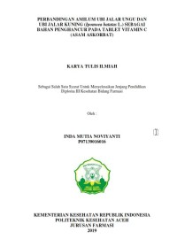 Image of PERBANDINGAN AMILUM UBI JALAR UNGU DAN UBI JALAR KUNING (Ipomoea batatas L.)SEBAGAI BAHAN PENGHANCUR PADA TABLET VITAMIN C (ASAM ASKORBAT)