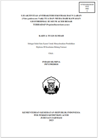 Image of UJI AKTIVITAS ANTIBAKTERI EKSTRAK DAUN LABAN (Vitex Pubescens Vahl) TUA DAN MUDA DARI KAWASAN GEOTHERMAL IE SEUM ACEH BESAR TERHADAP Propionibacterium acnes