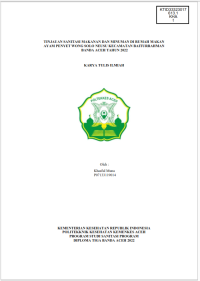 Image of TINJAUAN SANITASI MAKANAN DAN MINUMAN DI RUMAH MAKAN AYAM PENYET WONG SOLO NEUSU KECAMATAN BAITURRAHMAN  BANDA ACEH TAHUN 2022