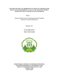 Image of FAKTOR-FAKTOR YANG BERHUBUNGAN DENGAN PARTISIPASI IBU BALITA DALAM MENIMBANG ANAK NYA KE POSYANDU DI DESA KAJHU KECAMATAN BAITUSALAM ACEH BESAR