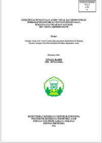 Image of EFEKTIFITAS PENGGUNAAN AUDIO VISUAL DAN DEMONSTRASI TERHADAP PENGETAHUAN TENTANG PENGENALAN,PEMANFAATAN BUAH DAN SAYUR DI MIN 3 KOTA LHOKSEUMAWE
