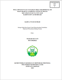 Image of POLA PENGGUNAAN TANAMAN OBAT TRADISIONAL DI MASYARAKAT GAMPONG LEUPUNG BALEU KECAMATAN KUTA COT GLIE KABUPATEN ACEH BESAR