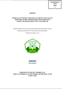 Image of HUBUNGAN TINGKAT KECEMASAN DENGAN KUALITAS TIDUR IBU HAMIL TRIMESTER III DI PUSKESMAS DARUL IMARAH KABUPATEN ACEH BESAR
