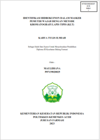 Image of IDENTIFIKASI HIDROKUINON DALAM MASKER PEMUTIH WAJAH DENGAN METODE KROMATOGRAFI LAPIS TIPIS (KLT)