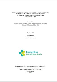 Image of Hubungan Pengetahuan Dan Sikap Ibu Dengan Praktik Pemberian MP-ASI Pada Anak Usia 6-24 Bulan Di Wilayah Kerja Puskesmas Banda Raya Kota Banda Aceh
