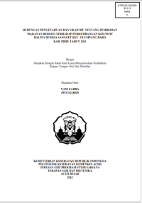 Image of HUBUNGAN PENGETAHUAN DAN SIKAP IBU TENTANG PEMBERIAN MAKANAN BERGIZI TERHADAP PERKEMBANGAN KOGNITIF BALITA DI DESA SANGGET KEC. GLUMPANG BARO KAB. PIDIE TAHUN 2021