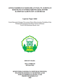 Image of ASUHAN KEBIDANAN KEHAMILAN PADA NY. R DENGAN KEKURANGAN ENERGI KRONIS (KEK) DI PMB KAMSINAR  KABUPATEN ACEH BESAR