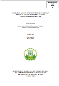 Image of GAMBARAN ASUPAN MAKANAN SUMBER FE DENGAN KEJADIAN ANEMIA PADA REMAJA PUTRI DI SMP NEGERI 1 PEUREULAK