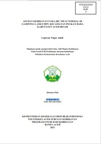 Image of ASUHAN KEBIDANAN PADA IBU NIFAS NORMAL DI GAMPONG LAMLUMPU KECAMATAN PEUKAN BADA KABUPATEN ACEH BESAR