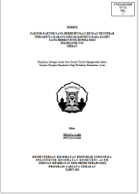 Image of FAKTOR-FAKTOR YANG BERHUBUNGAN DENGAN PENYEBAB TERJADINYA KARANG GIGI (KALKUKUS) PADA PASIEN YANG BERKUNJUNG DI POLI GIGI POLIKLINIK USU MEDAN