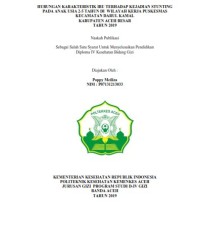 Image of HUBUNGAN KARAKTERISTIK IBU TERHADAP KEJADIAN STUNTING PADA ANAK USIA 2-5 TAHUN DI  WILAYAH KERJA PUSKESMAS KECAMATAN DARUL KAMAL KABUPATEN ACEH BESAR TAHUN 2019