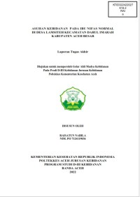 Image of ASUHAN KEBIDANAN  PADA IBU NIFAS NORMAL DI DESA LAMSITEH KECAMATAN DARUL IMARAH KABUPATEN ACEH BESAR