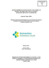 Image of ASUHAN KEBIDANAN PADA BALITA USIA 28 BULAN DI DESA JEUMPET KECAMATAN DARUL IMARAH KABUPATEN ACEH BESAR