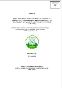 Image of PENGARUH AYAH PEROKOK TERHADAP KEJADIAN BERAT BADAN LAHIR RENDAH (BBLR) DI KECAMATAN DELIMA DAN KECAMATAN SAKTI KABUPATEN PIDIE TAHUN 2022