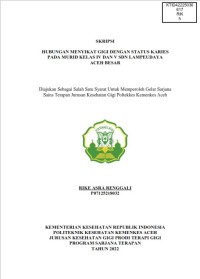 Image of HUBUNGAN MENYIKAT GIGI DENGAN STATUS KARIES PADA MURID KELAS IV DAN V SDN LAMPEUDAYA ACEH BESAR