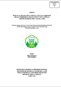 Image of HUBUNGAN PENGETAHUAN REMAJA TENTANG MEROKOK DENGAN KEBERSIHAN GIGI DAN MULUT SISWA JURUSAN TEKNIK LISTRIK DI SMKN 2 BANDA ACEH