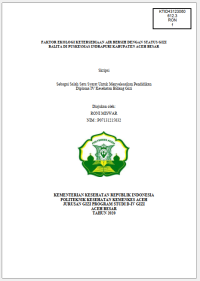 Image of FAKTOR EKOLOGI KETERSEDIAAN AIR BERSIH DENGAN STATUS GIZI BALITA DI PUSKESMAS INDRAPURI KABUPATEN ACEH BESAR