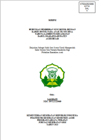Image of HUBUNGAN PEMBERIAN SUSU BOTOL DENGAN KARIES BOTOL PADA ANAK TK SOS DESA
TARUNA LAMREUNG KECAMATAN DARUL IMARAH KABUPATEN ACEH BESAR