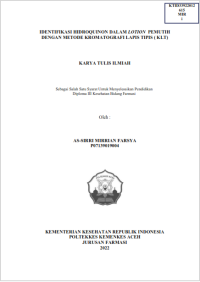 Image of IDENTIFIKASI HIDROQUINON DALAM LOTION PEMUTIH DENGAN METODE KROMATOGRAFI LAPIS TIPIS ( KLT)