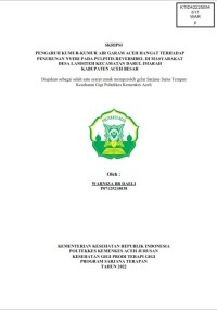 Image of PENGARUH KUMUR-KUMUR AIR GARAM ACEH HANGAT TERHADAP PENURUNAN NYERI PADA PULPITIS REVERSIBEL DI MASYARAKAT DESA LAMSITEH KECAMATAN DARUL IMARAH KABUPATEN ACEH BESAR