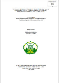 Image of PENGARUH PEMBERIAN FORMULA TEMPE TERHADAP KADAR KOLESTEROL DARAH PASIEN HIPERKOLESTEROLEMIA DI PUSKESMAS MEURAXA KOTA BANDA ACEH